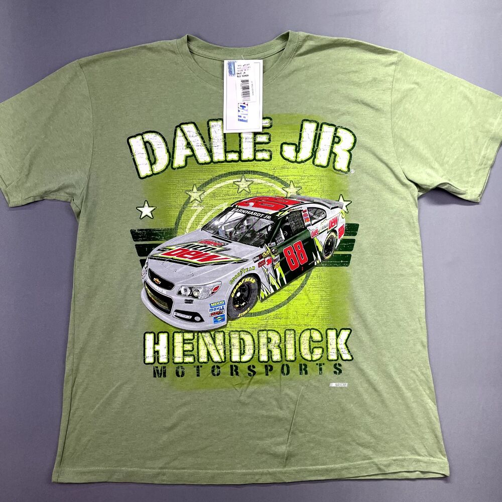 Dale Earnhardt JR 88 NASCAR T-shirt Green Size‎ L Hendrick Motorsports NWT